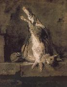 Jean Baptiste Simeon Chardin Hare hunting bags and powder extinguishers oil painting reproduction